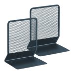 Set 2 suporturi pentru carti, metal, negru, 17 x 13,5 x 10,5 cm