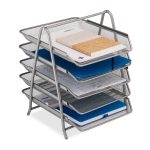 Suport/organizator pentru documente, pentru birou, 5 compartimente, 37,5 x 30 x 35 cm