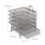 Suport/organizator pentru documente, pentru birou, 5 compartimente, 37,5 x 30 x 35 cm - imagine 4