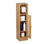 Dulap baie cu suport hartie igienica, 3 rafturi de depozitare, 80 x 20,5 x 21 cm, maro