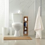 Dulap baie cu suport hartie igienica, 3 rafturi de depozitare, 80 x 20,5 x 21 cm, maro - imagine 5