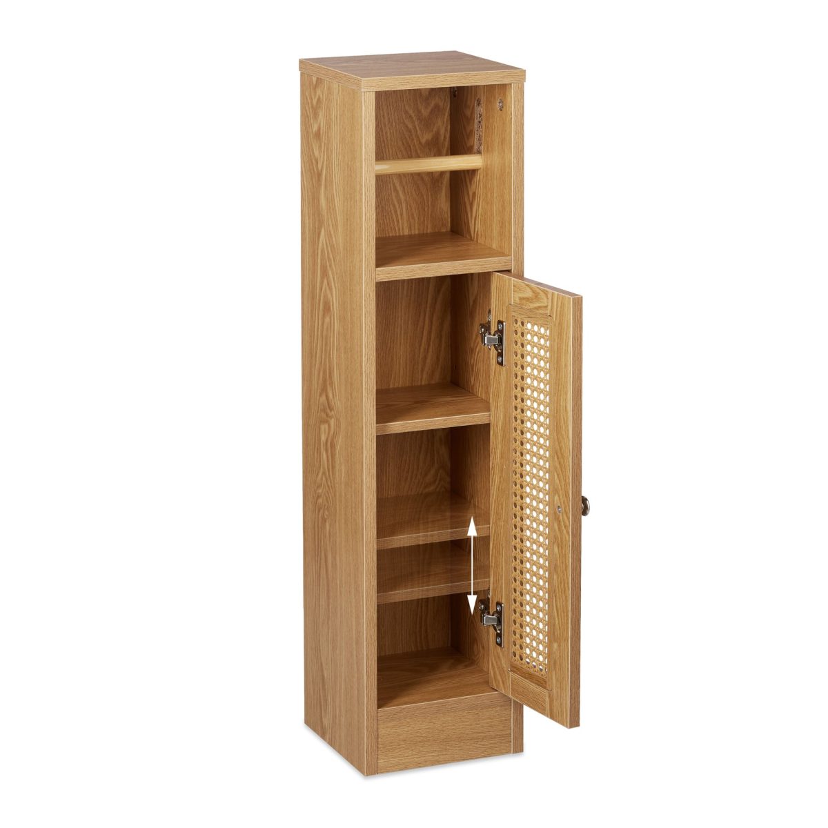 Dulap baie cu suport hartie igienica, 3 rafturi de depozitare, 80 x 20,5 x 21 cm, maro - imagine 6