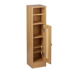 Dulap baie cu suport hartie igienica, 3 rafturi de depozitare, 80 x 20,5 x 21 cm, maro - imagine 6