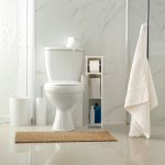 Dulap baie cu suport hartie igienica, 2 rafturi de depozitare, MDF,  71 x 18 x 20 cm, alb - imagine 5