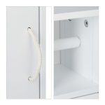 Dulap baie cu suport hartie igienica, 2 rafturi de depozitare, MDF,  71 x 18 x 20 cm, alb - imagine 7
