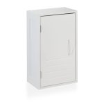 Dulap baie, suspendat, 2 rafturi reglabile, inchidere magnetica, 50 x 30 x 18,5 cm, MDF, alb