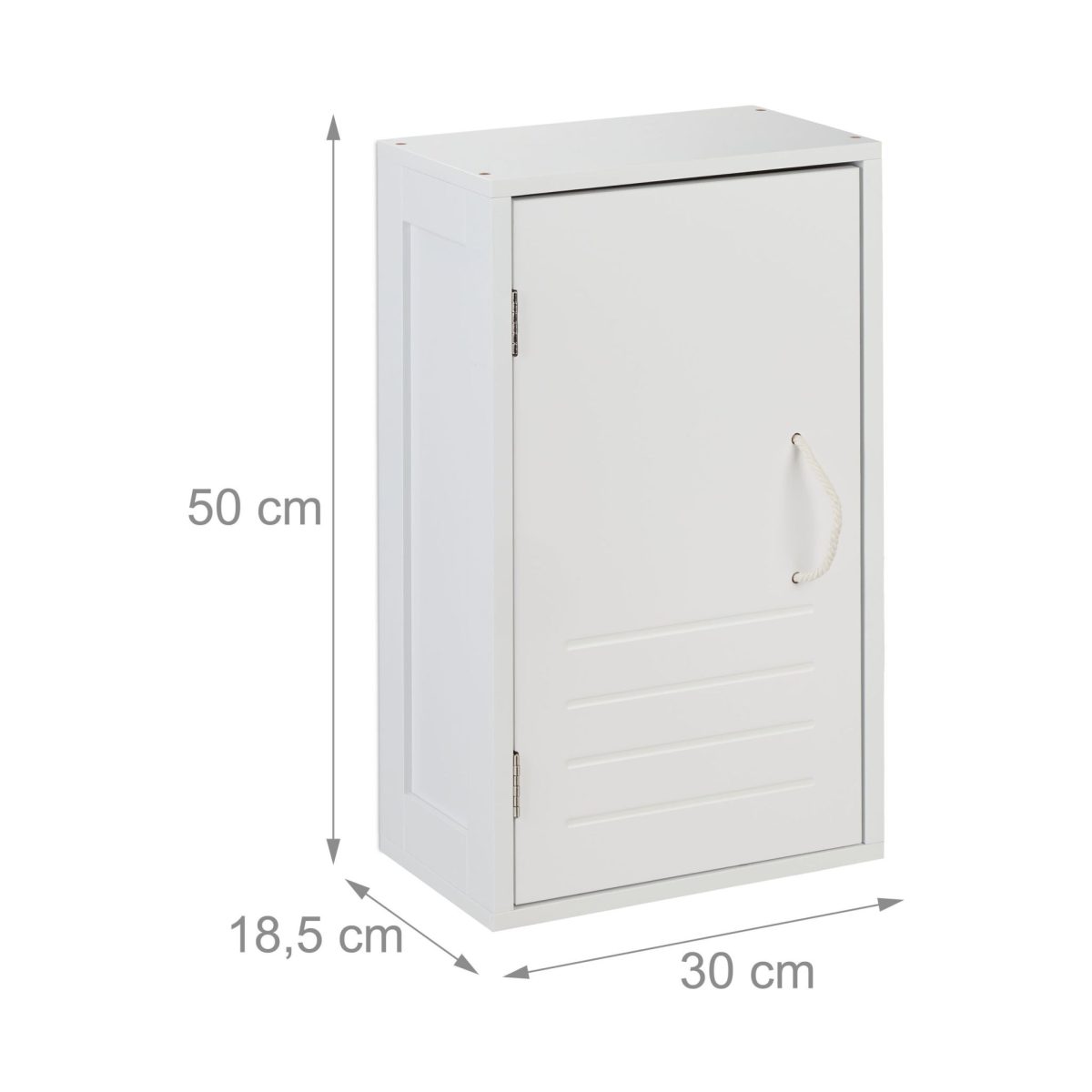 Dulap baie, suspendat, 2 rafturi reglabile, inchidere magnetica, 50 x 30 x 18,5 cm, MDF, alb - imagine 4