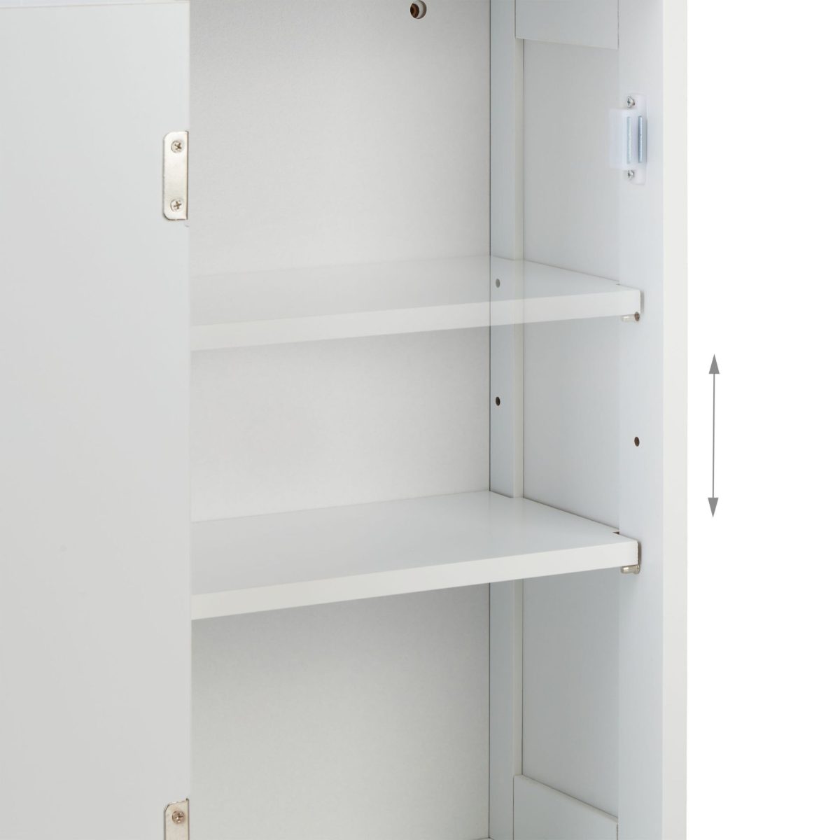 Dulap baie, suspendat, 2 rafturi reglabile, inchidere magnetica, 50 x 30 x 18,5 cm, MDF, alb - imagine 9