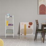 Raft universal, etajera cu 3 polite, MDF/otel, 95 x 34 x 27 cm, natur/alb - imagine 5