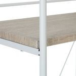 Raft universal, etajera cu 3 polite, MDF/otel, 95 x 34 x 27 cm, natur/alb - imagine 7