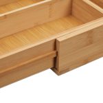 Suport organizare tacamuri si ustensile extensibil din bambus, 9 compartimente, 5,5 x 55 x 44,5 cm - imagine 7