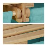 Cos de rufe, 2 compartimente si raft superior, bambus/bumbac, 73 x 64 x 33 cm, natur/albastru - imagine 9