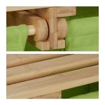 Cos de rufe, 2 compartimente si raft superior, bambus/bumbac, 73 x 64 x 33 cm, natur/verde - imagine 9