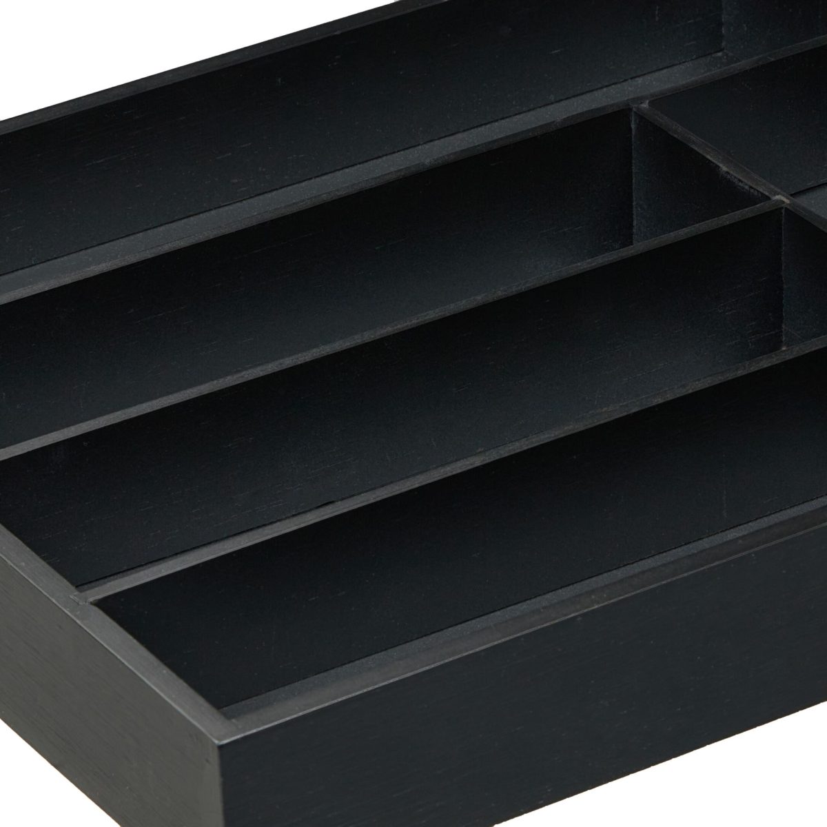 Suport extensibil pentru tacamuri, 5 compartiment, 5 x 34 x 30 cm, negru - imagine 6