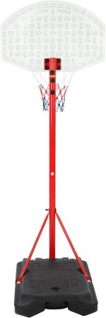 Cos de baschet pentru exterior, cu suport mobil, inaltime reglabila, 49 x 69 x 236 cm - imagine 2