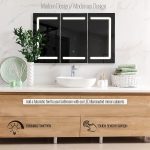 Dulap de baie cu oglinda LED, touch, lumina reglabila rece/calda/neutra, MDF/sticla, A+, 100 x 60 x 13 cm - imagine 7