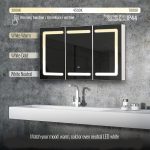 Dulap de baie cu oglinda LED, touch, lumina reglabila rece/calda/neutra, MDF/sticla, A+, 100 x 60 x 13 cm - imagine 9