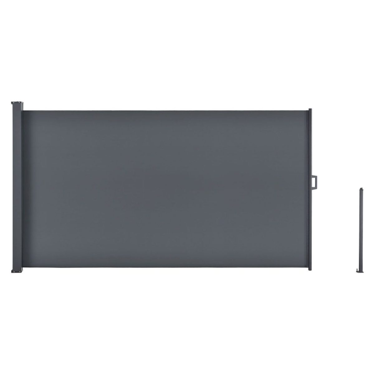 Paravan separator lateral Dubai, retractabil, pentru gradina, impermeabil si reglabil, 500 x 160 cm, antracit - imagine 8