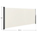 Paravan separator lateral Dubai, retractabil, pentru gradina, 500 x 200, bej, impermeabil si reglabil - imagine 8