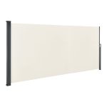 Paravan separator lateral Dubai, retractabil, pentru gradina, 500 x 200, bej, impermeabil si reglabil