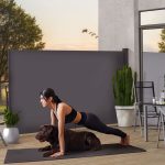 Paravan separator lateral Dubai, retractabil, pentru gradina, impermeabil si reglabil, 500 x 160 cm, antracit - imagine 7