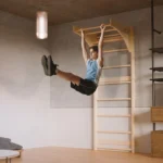 Spalier de gimnastica, capacitate 170 kg, lemn de pin, bara reglabila pe inaltime, 220 cm - imagine 8