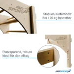 Spalier de gimnastica, capacitate 170 kg, lemn de pin, bara reglabila pe inaltime, 220 cm - imagine 6