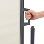 Paravan separator lateral Dubai, retractabil, pentru gradina, 500 x 200, bej, impermeabil si reglabil - imagine 3