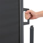 Paravan separator lateral Dubai, retractabil, pentru gradina, impermeabil si reglabil, 500 x 160 cm, antracit - imagine 2