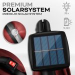 Umbrela terasa/gradina cu lumina LED, husa protectie, panou incarcare solara, protectie UV 50+, rotire la 360°, inclinatie reglabila, manivela,  Ø 300 cm, rosu - imagine 2