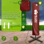 Umbrela terasa/gradina cu lumina LED, husa protectie, panou incarcare solara, protectie UV 50+, rotire la 360°, inclinatie reglabila, manivela,  Ø 300 cm, rosu - imagine 5