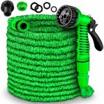 Furtun de udat gradina cu 8 functii, flexibil, extensibil pana la 7.5 m, cu accesorii incluse, verde