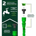 Furtun de udat gradina cu 8 functii, flexibil, extensibil pana la 7.5 m, cu accesorii incluse, verde - imagine 4