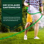 Furtun de udat gradina cu 8 functii, flexibil, extensibil pana la 22.5 m, cu accesorii incluse, verde - imagine 5