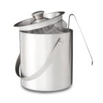 Frapiera pentru gheata, cu maner, capac si cleste, argintiu, 2 L, otel inoxidabil