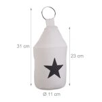 Opritor de usa decorativ, cu stea, crem/alb, 23x11 cm, bumbac/nisip/metal - imagine 5