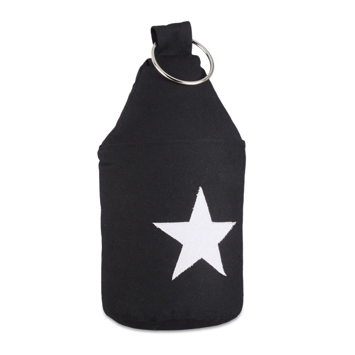 Opritor de usa decorativ, cu stea, negru/alb, 23x11 cm, bumbac/nisip/metal - imagine 5
