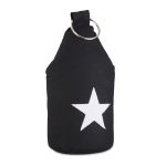 Opritor de usa decorativ, cu stea, negru/alb, 23x11 cm, bumbac/nisip/metal - imagine 5