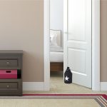 Opritor de usa decorativ, cu stea, negru/alb, 23x11 cm, bumbac/nisip/metal - imagine 3