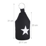 Opritor de usa decorativ, cu stea, negru/alb, 23x11 cm, bumbac/nisip/metal - imagine 2
