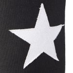 Opritor de usa decorativ, cu stea, negru/alb, 23x11 cm, bumbac/nisip/metal - imagine 6