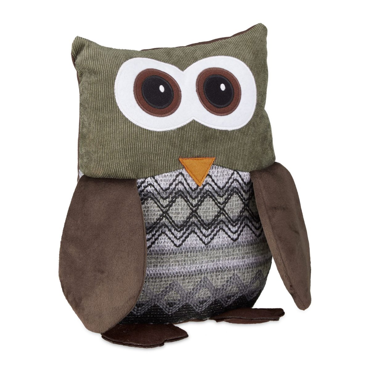 Opritor de usa decorativ bufnita, din material textil, 24 x 14 x 14 cm, greutate 1 Kg - imagine 3