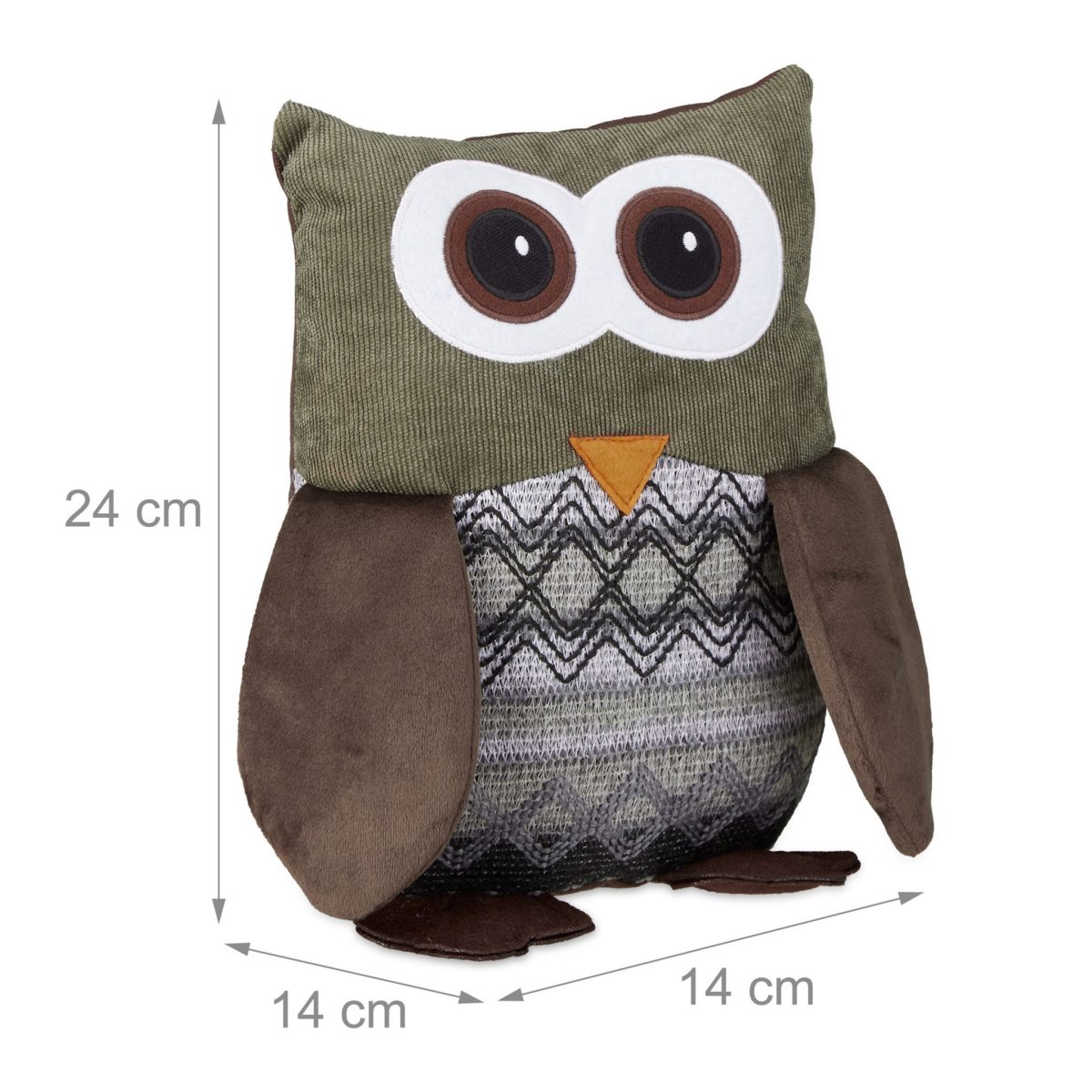Opritor de usa decorativ bufnita, din material textil, 24 x 14 x 14 cm, greutate 1 Kg - imagine 5