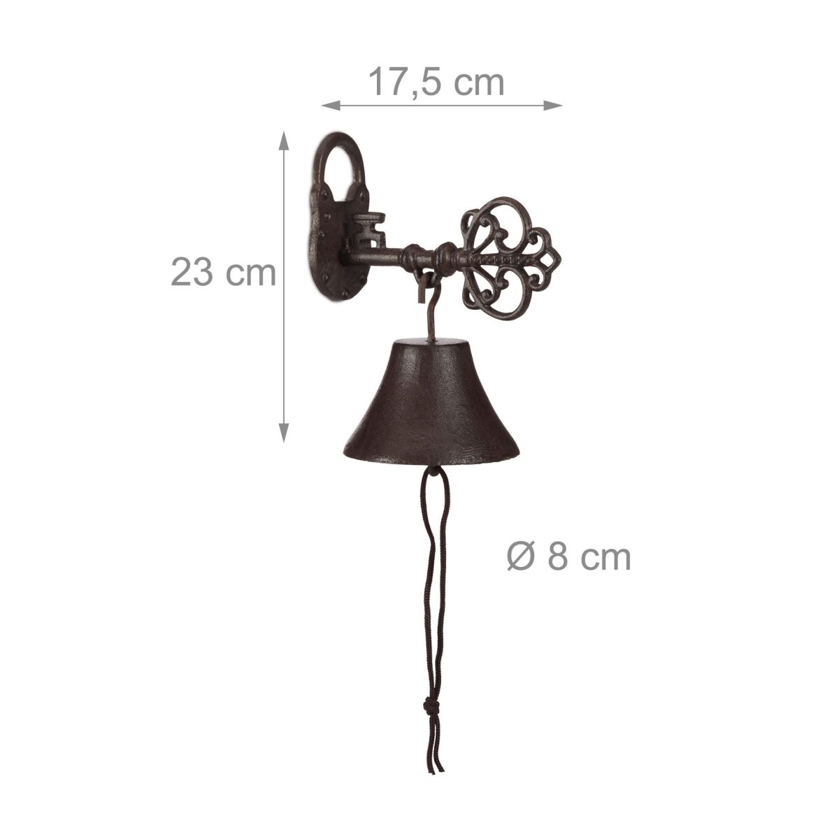 Sonerie decorativa, din fonta, farmec antic, 23 x 10,5 x 17,5 cm - imagine 5