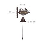 Sonerie decorativa welcome, din fonta, farmec antic, cu snur,  20 x 25 x 3 cm - imagine 5