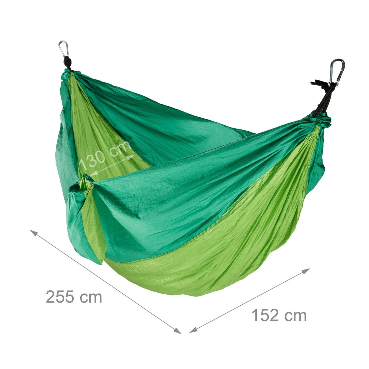 Hamac, pentru 2 persoane, capacitate pana la 200kg, verde, 130cm x 220cm, Relaxdays - imagine 5