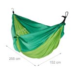 Hamac, pentru 2 persoane, capacitate pana la 200kg, verde, 130cm x 220cm, Relaxdays - imagine 5