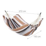 Hamac XXL, bumbac, capacitate 300kg, 150 x 200 cm, multicolor, Relaxdays - imagine 4