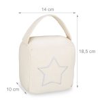 Opritor de usa decorativ, cu stea, crem/alb, din poliester/nisip, 18,5x14x10 cm - imagine 4