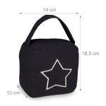Opritor de usa decorativ, cu stea, negru/alb, din poliester/nisip, 18,5x14x10 cm - imagine 4
